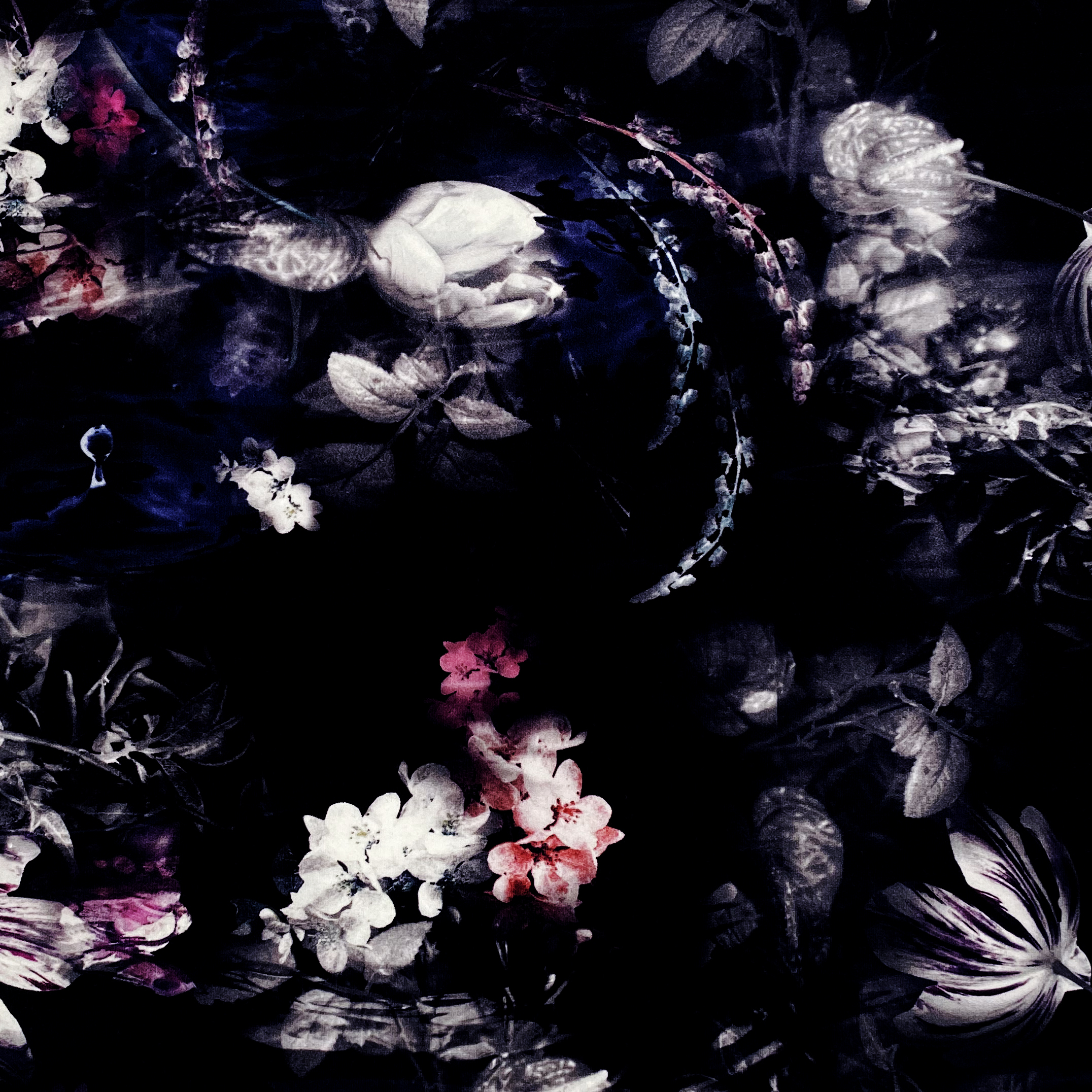 Fabraic NÍOLÓN INTERLOCK PRINTITE Bláthanna