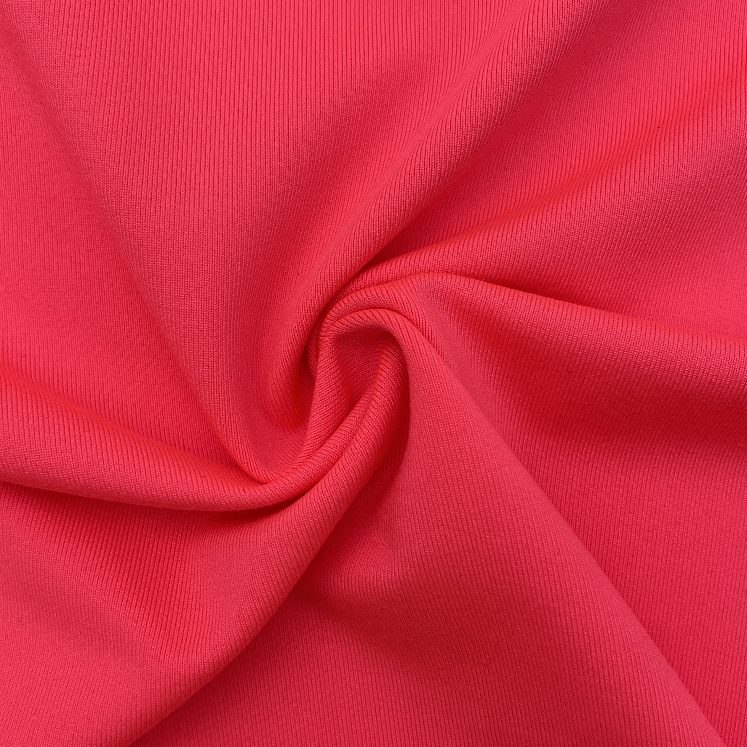 88% POLAISTÉAR 12% MEÁCHAIN SPANDEX: 200GSM Leithead: 155cm NEON Pink FABRIC SINGLE JERSEY